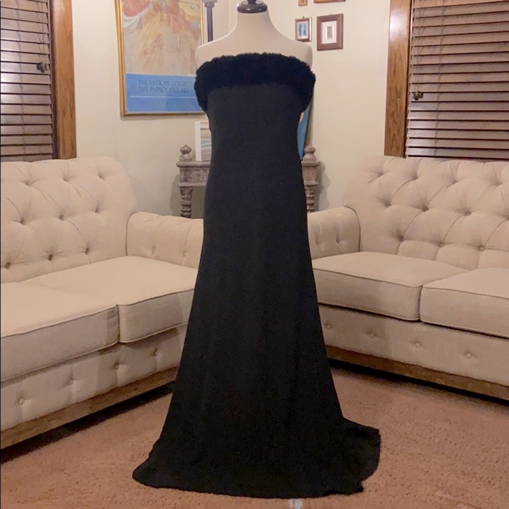 Lauren Ralph Lauren Faux Fur Trim Gown